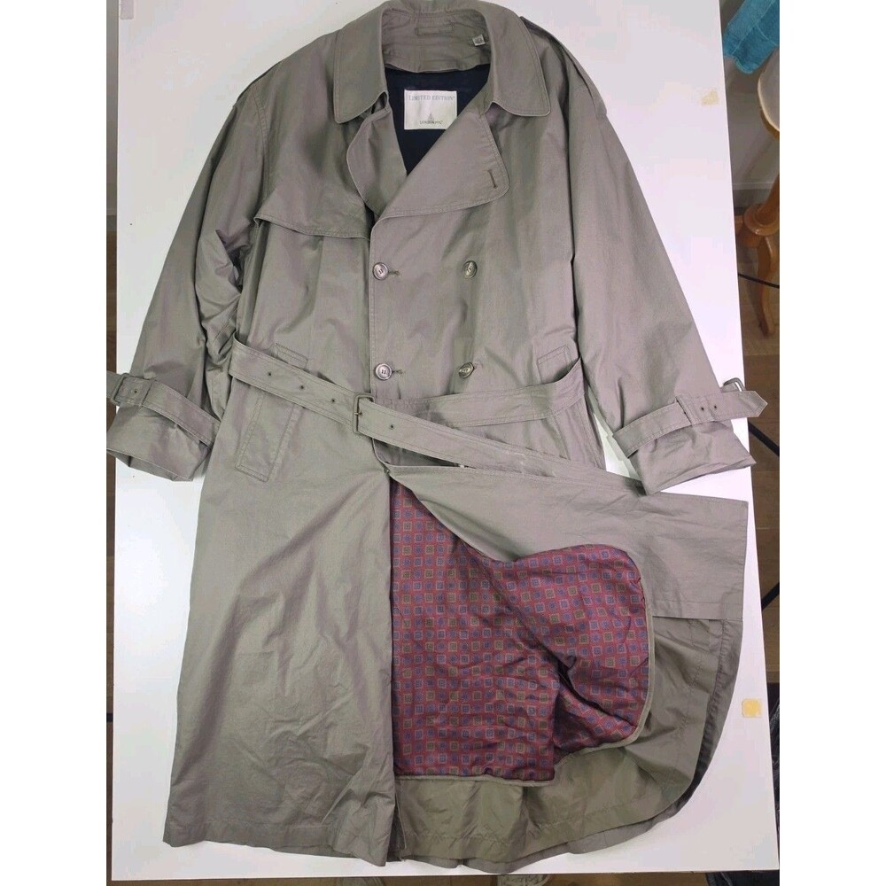 Vintage London Fog Long Trench Coat Made in USA Gorpcore Cosplay Halloween 2xl